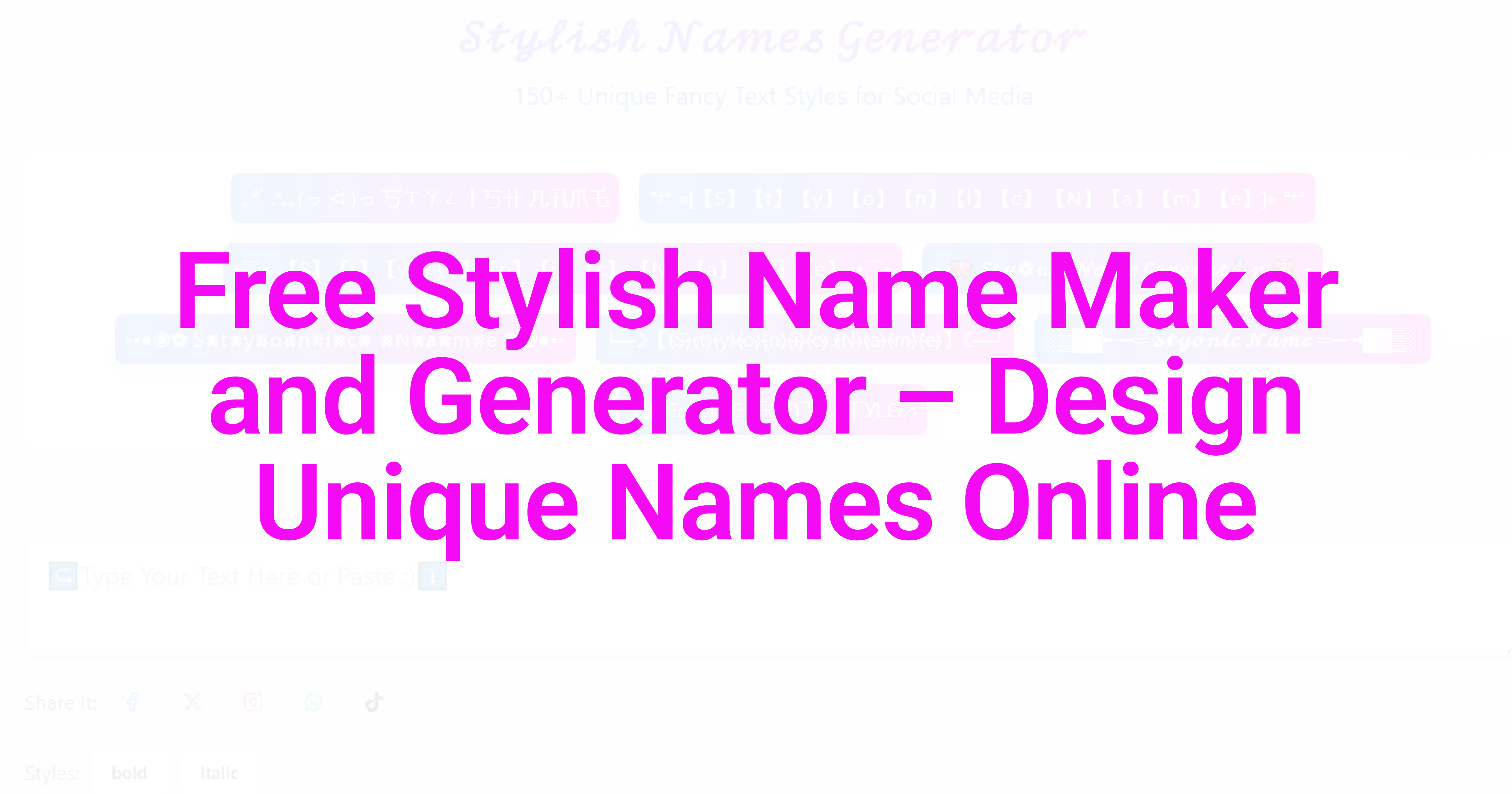 Free Stylish Name Maker and Generator – Design Unique Names Online